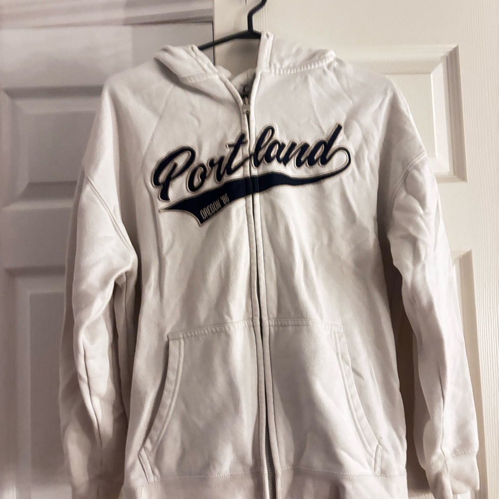 Garage White Zip-Up Hoodie